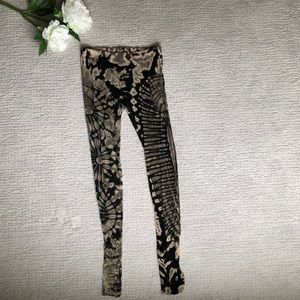 Super Comfy Kathmandu Tye Dye Tan & Black Leggings